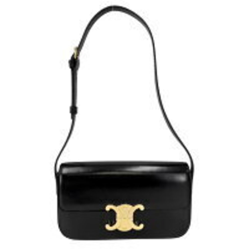 Celine Shoulder Bag Claude Triomphe Shoulder Leather Black